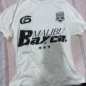Bershka Malibu White Graphic T-Shirt